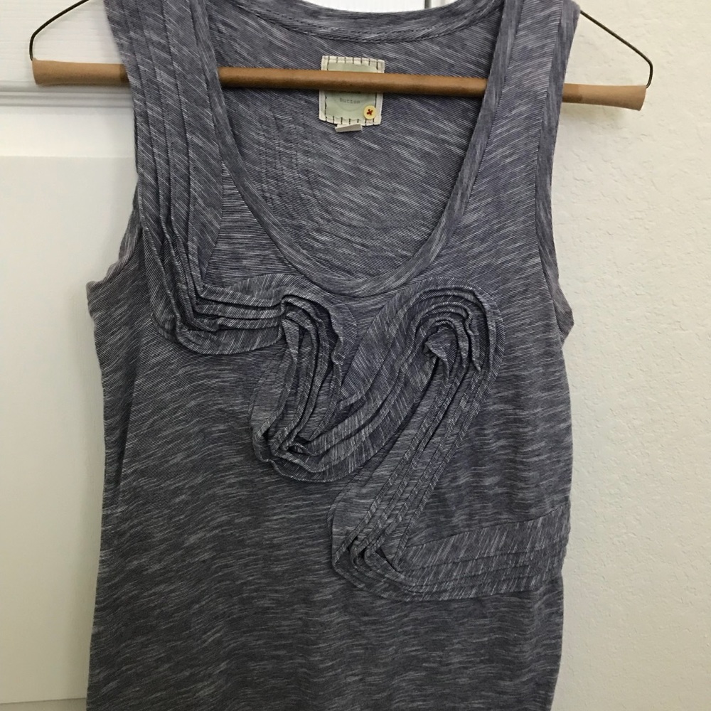 Anthro Little Yellow Button Winding Road Tank